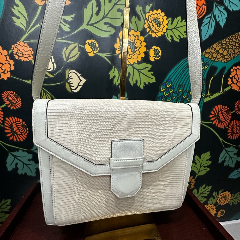 Vintage Yves Saint Laurent White Lizard Shoulder Bag | 1980s | Made in France - Picture 5 of 11